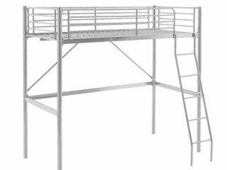 MUEBLIX | Literas Juveniles 90x190 | Cama Alta Individual | Estructura de Metal | Literas Juveniles Baratas con Escalera | Ideal para Loft para Escritorio Debajo | Modelo Pedro