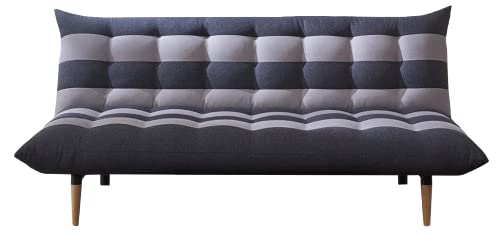 MUEBLIX.COM | Sofa Convertible en Cama Wing | Sofas de Salón Modernos | Asientos y Respaldo Espuma | Sofa Sistema de Abertura Clic Clac | Color Gris Claro y Oscuro
