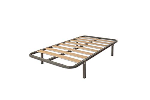 MUEBLIX.COM | Somier Eco para Cama 105 x 190 cm | Somier con 4 Patas | Láminas Madera de Chopo de 9 cm y Estructura de Tubos de Acero | Útil para Camas Nido o Camas Individuales