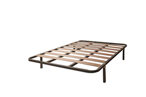 MUEBLIX.COM | Somier Eco para Cama 135x 190 cm | Somier con 4 Patas | Láminas Madera de Chopo de 9 cm y Estructura de Tubos de Acero | Útil para Camas Nido o Camas Individuales