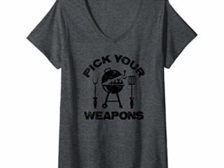 Mujer Funny BBQ Tools Barbecue Grill Grilling Gift Camiseta Cuello V