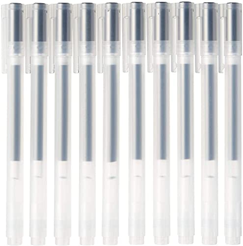 MUJI Tinta de Gel Bolígrafo Tipo de Tapa 10-Piezas Juego, 0.5 mm Tamaño Punta, Negro