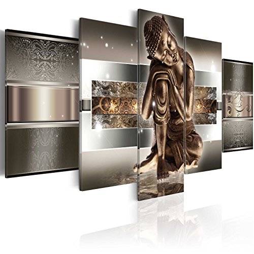 murando Cuadro en Lienzo Buda Zen Spa 200x100 cm Impresión de 5 Piezas Material Tejido no Tejido Impresión Artística Imagen Gráfica Decoracion de Pared Buddha Paisaje Cascada 020113-289