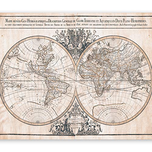 murando Fotomurales 350x256 cm fotomurales tejido no tejido - decoración de pared XXL moderna - de diseno - papel pintado pared - Mapamundi Mapa Mundi Continente k-B-0033-a-a