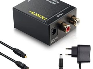 Musou DAC de Audio Convertidor Digital Analógico Óptica o Coaxial a RCA Adaptador Toslink y SPDIF to R/L