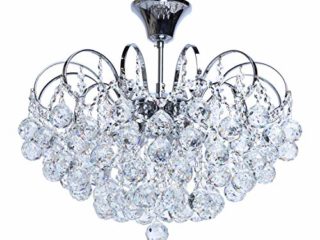 MW-Light 232017506 Lámpara de Araña Estilo Moderno Color Cromo Cristal Lámpara de Techo 6 x 60W E14