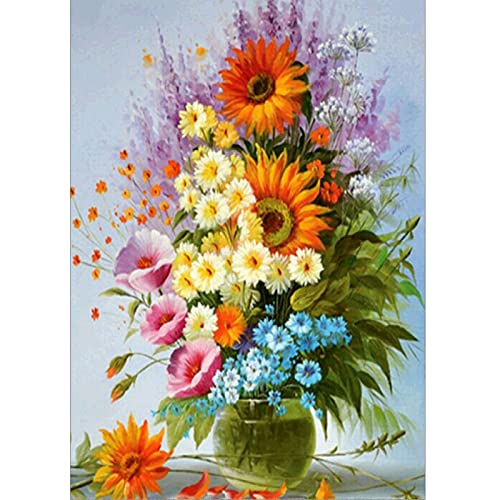 MXJSUA Kit de Pintura de Diamantes 5D Completo DIY, Cuadros de Punto de Cruz, diseño de Ganso, Color Amarillo y Rosa, Diamond Painting decoración del hogar para Salones o dormitorios 30 x 40 cm