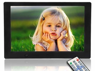 MYPIN Marco Fotos Digital Inteligente de 10.1 Pulgadas,Visualización Táctil IPS HD (16:10),Rotación Automática,Control Remoto e Inducción Corporal, Música, Video, Imagen, Calendario, Reloj etc.