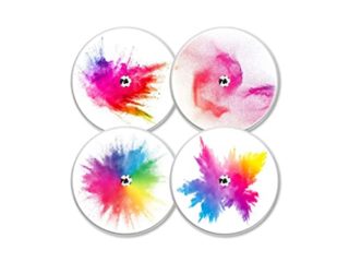 MySweetStitch Juego de 4 pegatinas con sensor Freestyle Libre 1 & 2 Holi Festival | con orificio para ventilación de la piel