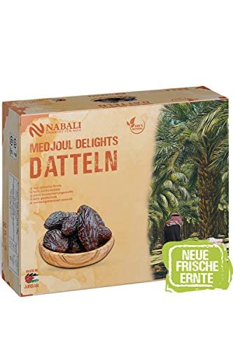 NABALI FAIRKOST Medjoul Dates Delight de Jordania I 100% natural aromático oriental y vegano I Dátiles medjool sin conservantes miel dulce y caramelo (1 kg)
