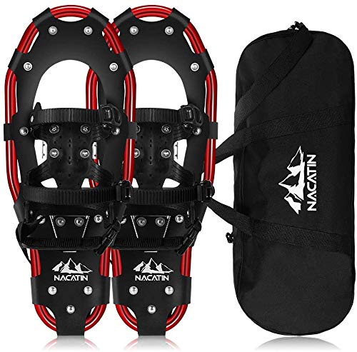 NACATIN - Raquetas de Nieve para Hombres y Mujeres, Zapatillas de Nieve para Todo Terreno (aleación de Aluminio, Ligeras, con Bolsa de Transporte y trinquete Ajustable) 21 Pulgadas (21)
