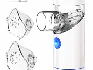 NAHKZNY Nebulizador Eléctrico Inhalador Portatil Ruido Bajo USB Recargable con Boquilla y 1 máscara de adulto y 1 máscara de niño
