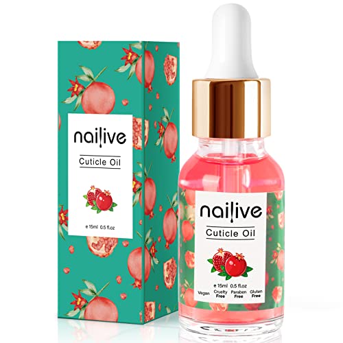 Nailive Granada Aceite Cuticulas Uñas 15ml, Aceite Hidratante para Uñas y Cuticulas con Aceite Jojoba Vitamina B&E, Básico para Manicura para Reparadora de Cuticulas y Uñas