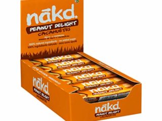 nakd. Peanut Delight- Barritas de fruta y frutos secos con cacahuetes – Sin Gluten - Pack 18 barritas x 35g