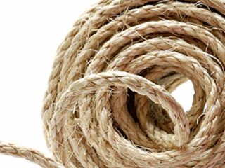 Naler Cuerda de cáñamo 25 m 6 mm, 100% Yute Natural, 4 Capas de Cuerda Gruesa para Barcos, Barras de arañar de Animales, Manualidades, Embalaje de Regalo, jardinería y floristería