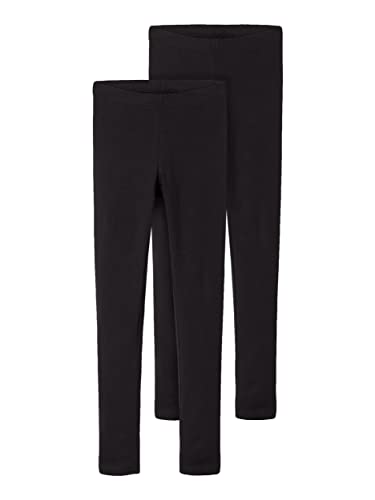 NAME IT Nkfvivian 2p Legging Noos Leggings, Negro, 122-128 para Niñas