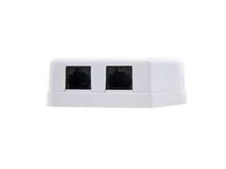 NANOCABLE 10.21.1502 - Roseta de superficie RJ45 con 2 toma de conexión Cat.6 UTP, blanco