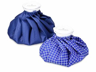 Navaris Bolsas de hielo y calor - Juego de 2x bolsa reutilizable para aplicar temperatura caliente y fría en 2 tamaños - Blanco y azul