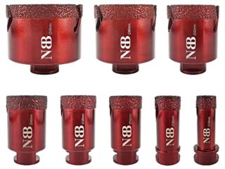 NBB Broca de diamante con M14, corona diamante para taladrar en seco y en húmedo profesionalmente en porcelana dura,cerámica,granito,mármol,azulejo,para Amoladora Angular (1,20/25/32/35/40/50/60/68mm）