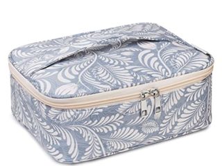 Neceser de Viaje para Maquillaje, Organizador Grande para Mujeres y niñas (Hoja Azul)