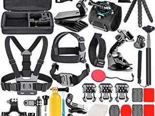 Neewer 50 en 1 Kit de Accesorios para Cámara de Acción Compatible con GoPro Hero10/9/8/7/6/5/4, GoPro Max, GoPro Fusion, Insta360, DJI Osmo Action/Action 2, AKASO etc