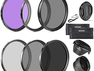 Neewer Lente de 58MM Kit de Accesorios de Filtro (UV, CPL, FLD) Reemplazo para Cámaras DSLR Canon EOS Rebel T5i T4i T3i T3 T2i T1i XT XTi XSi SL1