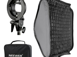 Neewer®, soporte de luz con rejilla y fijación Bowens de 24 x 24/60 x 60 cm; soporte de flash para Nikon SB-600, SB-800, SB-900, SB-910, Canon 380EX, 430EX II, 550EX, 580EX II, 600EX-RT, Neewer TT560 Flash Speedlite