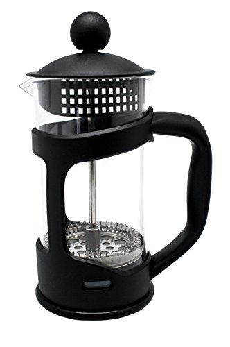 Nerthus FIH 319 Cafetera Francesa de Émbolo, PP/Vidrio de Borosilicato/SS, Negro, 350 ml