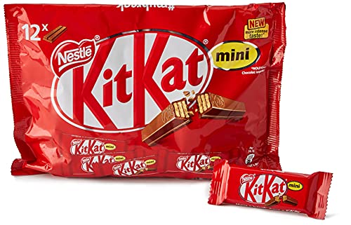 Nestlé KitKat Mini Chocolate con Leche - Barritas de chocolate con leche, Snack de chocolate en Bolsa 24x(12x16,7g) - Total: 24 bolsas x 200g