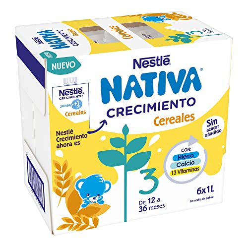 NESTLÉ NATIVA Crecimiento 3 Cereales sin azúcar añadido a partir de 1 año 6x1L
