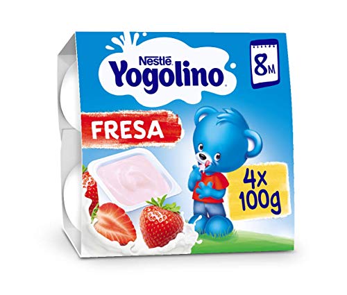 Nestlé Yogolino Fresa a Partir de 8 Meses, 4 x 100g