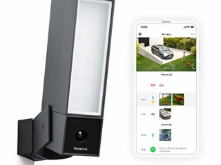 Netatmo Cámara de Vigilancia WIFI Exterior, Foco integrado, Detección de Movimientos, Visión Nocturna, Sin Costo Adicional, NOC01-EU (Presence)