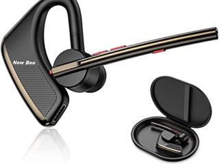 New Bee Manos Libres Bluetooth Auricular Inalámbrico Pinganillo Bluetooth Movil V5.2 Peso Ligero 16g con 24 Horas de Conversación para iPhone, Samsung, Huawei, Xiaomi, HTC, LG, Sony, PC