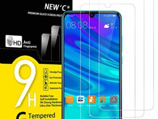 NEW'C 3 Piezas, Protector Pantalla para Huawei P Smart 2019, Honor 10 Lite, Honor 8A, Antiarañazos, Antihuellas, Sin Burbujas, Dureza 9H, 0.33 mm Ultra Transparente, Vidrio Templado Resistente