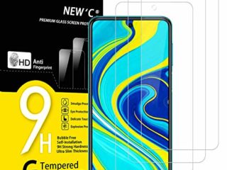 NEW'C 3 Piezas, Protector Pantalla para Xiaomi Redmi Note 9S, 9 Pro, 9 Pro MAX, Cristal templado Antiarañazos, Antihuellas, Sin Burbujas, Dureza 9H, 0.33 mm Ultra Transparente, Ultra Resistente