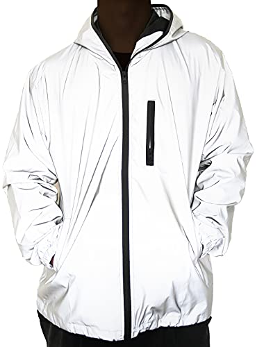 NewL Chaqueta Reflectante Ropa de Ciclismo para Hombres Deportes al Aire Libre para Hombres y Mujeres Chaqueta Reflectante con Capucha (XL)