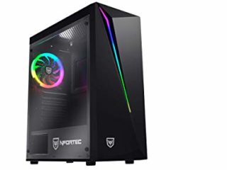 Nfortec Lynx - Torre Gaming Compatible con placas ATX, Mini-ATX e ITX y Ventilador RGB Incluido en la Parte Trasera, Negra RGB (cristal templado)