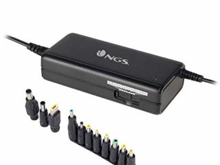 NGS Ban - Cargador Universal Manual 90 W para Ordenador Portátil, Cargador con 11 Adaptadores Compatibles con HP, DELL, ASUS, Lenovo, Acer