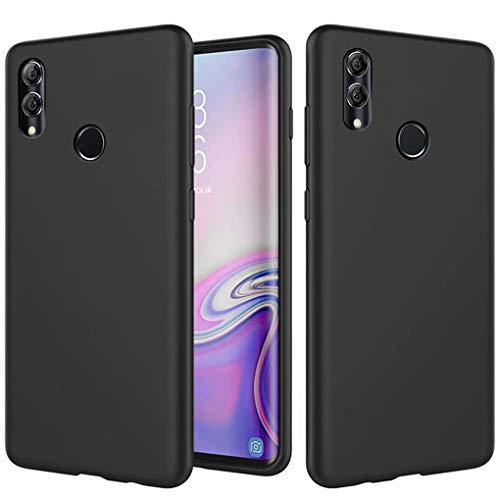 NiaCoCo Compatible con Huawei P Smart 2019/Honor 10 Lite Funda Silicona Líquida Ultrafina Carcasa de Telefono Gel Goma Suave Tela Bumper Shockproof Resistente a Los Arañazos Cover（Negro）