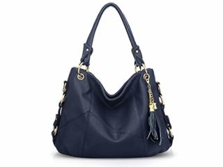 NICOLE & DORIS Bolso de Mano para Mujer Bolsos de Hombro de Cuero Suave Grande Elegante Bandolera Bolso Tote Bolso Con Bandolera Ajustable Azul