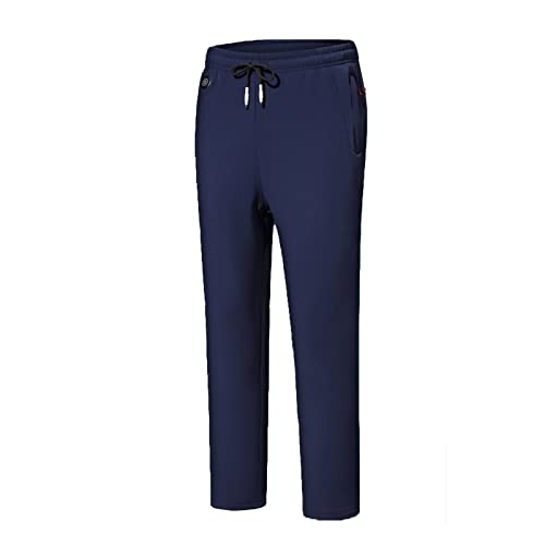 Nienyu Pantalones de Invierno con Calefacción Eléctrica para Hombre, Pantalones Ligeros Lavables con Bolsillos, Pantalones Térmicos USB, para Escalada, Senderismo, Ciclismo,Azul,XL