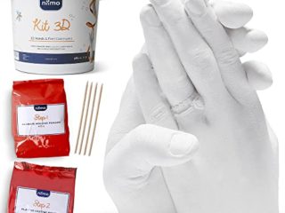 Niimo 3D Kit Huella Niños Familias adultos Kit 3D Completo Alginato para Moldes de Manos y Yeso de Alta Calidad Envase y Herramientas Fácil Elaboración Esculturas Realistas