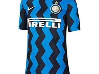 NIKE Inter Y NK BRT Stad JSY SS Hm T-Shirt, Unisex niños, Blue Spark/White Full Sponsor, S