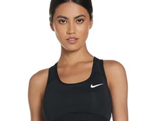 NIKE Med Band Bra Non Pad Sujetador de Deporte, Mujer, Black/Black/(White), S