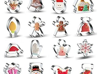 Ninevi 16 Pcs Juego de Navidad para Cortador de Galletas ,Acero Inoxidable moldes de galletas,Cortadores de Galletas Navidad, Hornear para fondant ,quesos ,cake,galletas