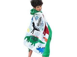 Niños Niñas Toalla de Playa con Capucha - Bebé Bata de Baño 100% Algodón Toalla de Baño Dibujos Animados Manta de Baño Natación (Dinosaurio)