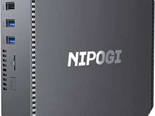 NiPoGi Mini PC,Celeron J3455 Prozessor, 8GB RAM+128GB ROM Window 10 Pro Mini Ordenador, Soporte Dual Band WiFi 2.4G/5G,4K HD, Gigabit Ethernet,2.5 Pulgadas SATA HDD/SSD