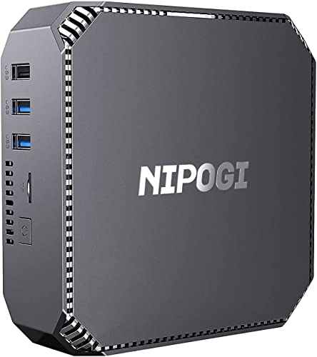 NiPoGi Mini PC,Celeron J3455 Prozessor, 8GB RAM+128GB ROM Window 10 Pro Mini Ordenador, Soporte Dual Band WiFi 2.4G/5G,4K HD, Gigabit Ethernet,2.5 Pulgadas SATA HDD/SSD
