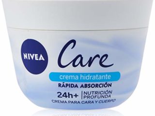 NIVEA Care (1 x 400 ml), crema hidratante para cuerpo, cara y manos, crema nutritiva de rápida absorción para una hidratación profunda 24 horas