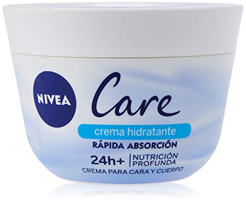 NIVEA Care (1 x 400 ml), crema hidratante para cuerpo, cara y manos, crema nutritiva de rápida absorción para una hidratación profunda 24 horas